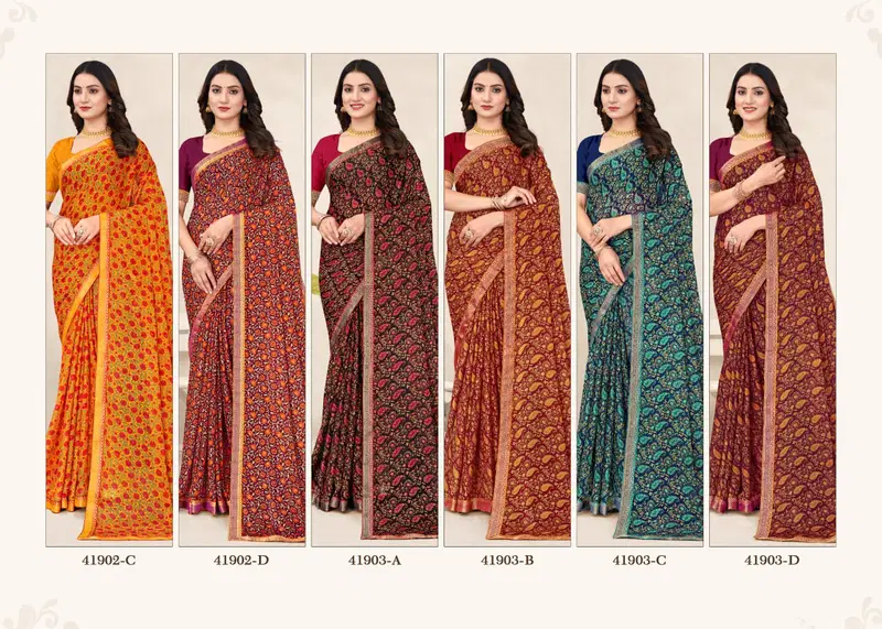 Simayaa Vol 34 By Ruchi Chiffon Daily Wear Saree Exporters In India

